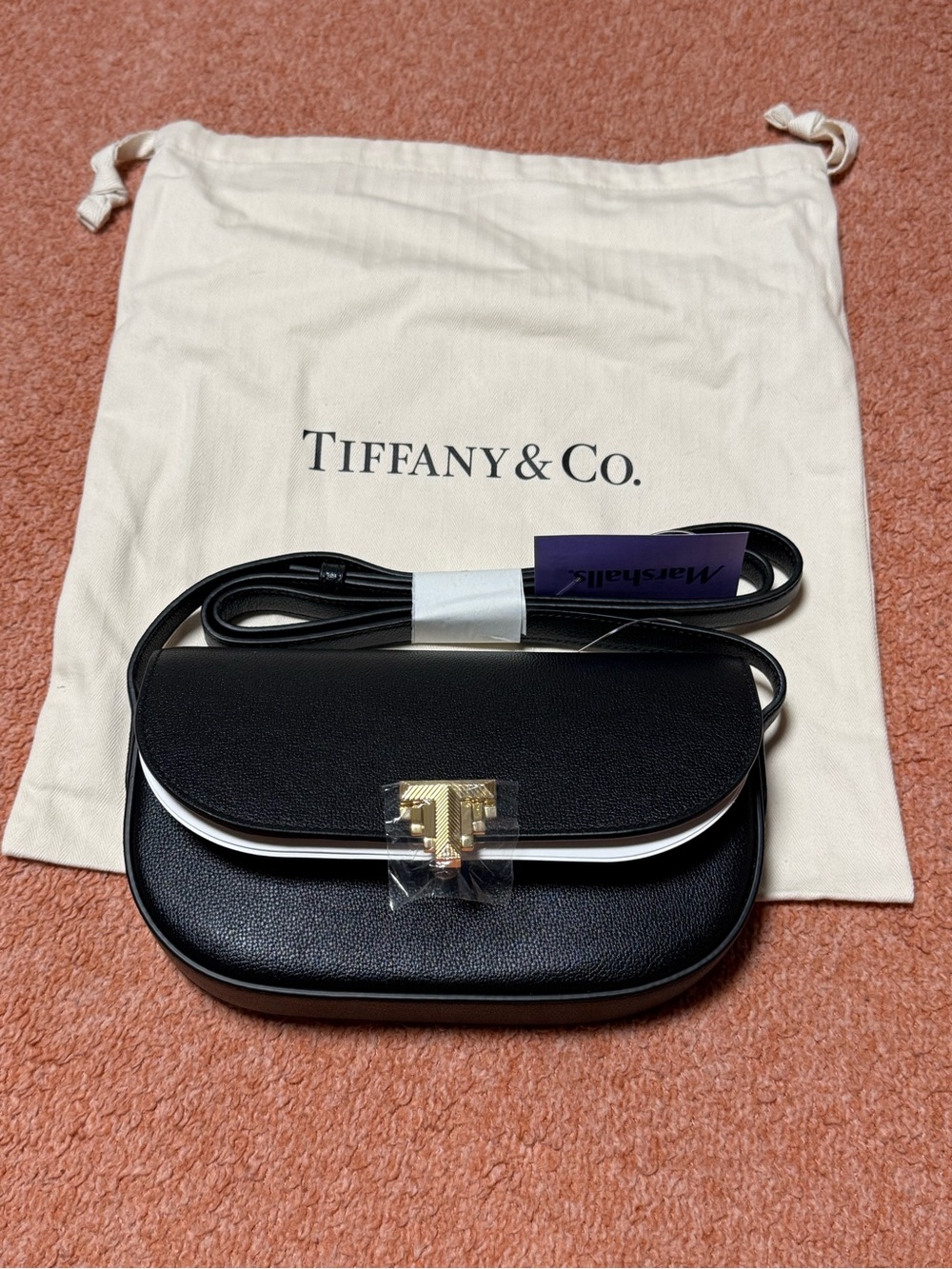 Tiffany & Co. Black Leather Crossbody Shoulder Bag — New With Tags